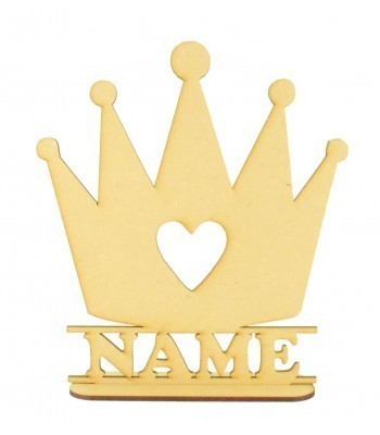 Laser Cut Personalised Princess Crown Shape on a Stand